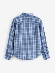 Gap Blue Check Linen Relaxed Shirt - Image 2 of 4