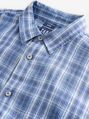 Gap Blue Check Linen Relaxed Shirt - Image 4 of 4