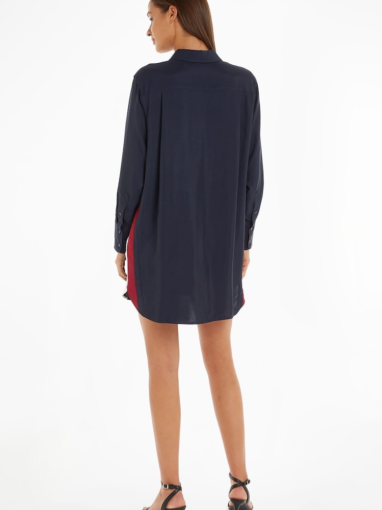 Tommy Hilfiger Blue Short Shirt Dress - Image 2 of 6 Tommy Hilfiger Blue Short Shirt Dress - Image 2 of 6