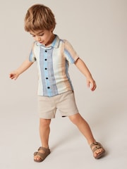 Multi 100% Cotton Short Sleeves Vertical Stripe Shirt (3mths-7yrs) - Image 3 of 7