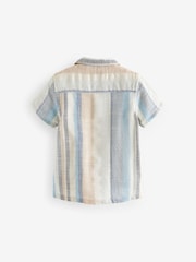 Multi 100% Cotton Short Sleeves Vertical Stripe Shirt (3mths-7yrs) - Image 6 of 7