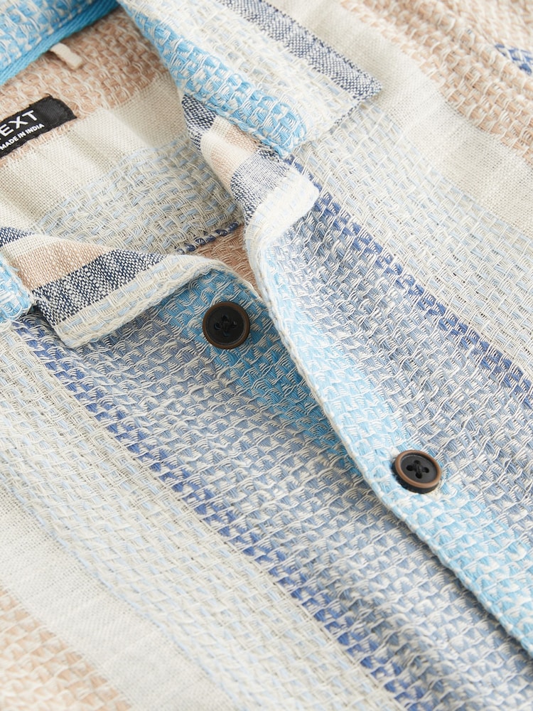 Multi 100% Cotton Short Sleeves Vertical Stripe Shirt (3mths-7yrs) - Image 7 of 7