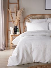 Vantona White Luna Matalesse Duvet Cover and Pillowcase Set - Image 1 of 4