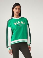 Green Summer City Graphic Slogan Sweatshirt - Image 2 of 6