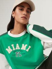 Green Summer City Graphic Slogan Sweatshirt - Image 4 of 6