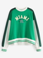 Green Summer City Graphic Slogan Sweatshirt - Image 5 of 6