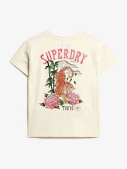 Superdry Rice White 100% Cotton Tattoo Rhinestone Fitted T-Shirt - Image 6 of 7