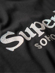 Superdry Jet Black Metallic Venue Relaxed 100% Cotton T-Shirt - Image 3 of 4