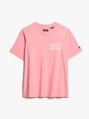Superdry Peach Blossom 100% Cotton Tokyo Rhinestone Relaxed T-Shirt - Image 4 of 5