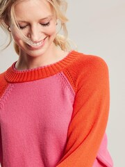 Joules Sasha Colour Block Raglan Jumper - Image 6 of 9