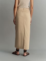 Stone Utility Midi 100% Cotton Skirt - Image 4 of 9
