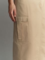 Stone Utility Midi 100% Cotton Skirt - Image 6 of 9
