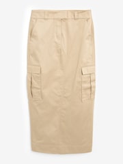 Stone Utility Midi 100% Cotton Skirt - Image 7 of 9