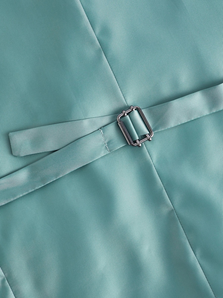 Gris clair - Coupe classique Carreaux Costume Gilet - Image 7 of 8