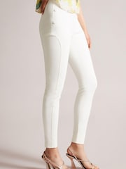 Ted Baker Natural Liroi High Waisted Leggings with Faux Popper Details - Image 3 of 4