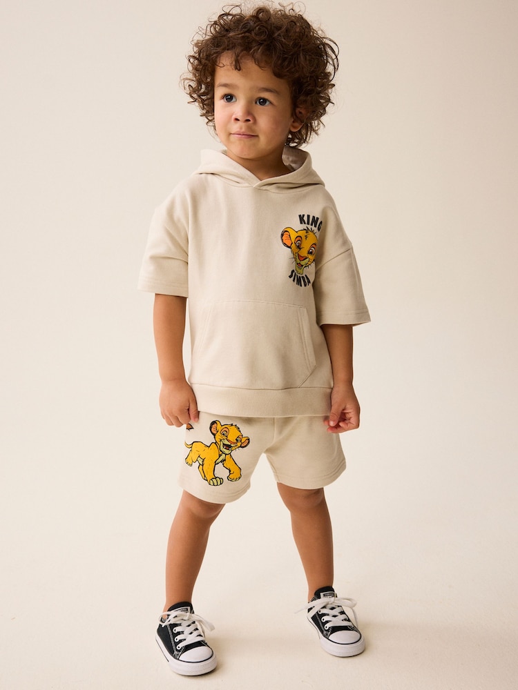 Ecru 100% Cotton Lion King Hoodie and Shorts Set (3mths-7yrs) - Image 1 of 7