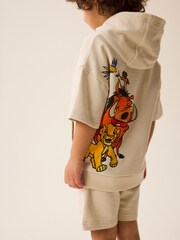 Ecru 100% Cotton Lion King Hoodie and Shorts Set (3mths-7yrs) - Image 3 of 7