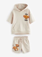 Ecru 100% Cotton Lion King Hoodie and Shorts Set (3mths-7yrs) - Image 5 of 7