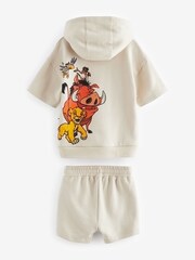 Ecru 100% Cotton Lion King Hoodie and Shorts Set (3mths-7yrs) - Image 6 of 7