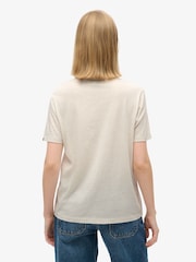 Superdry Oat Cream Marl Travel Souvenir Relaxed T-Shirt - Image 2 of 5