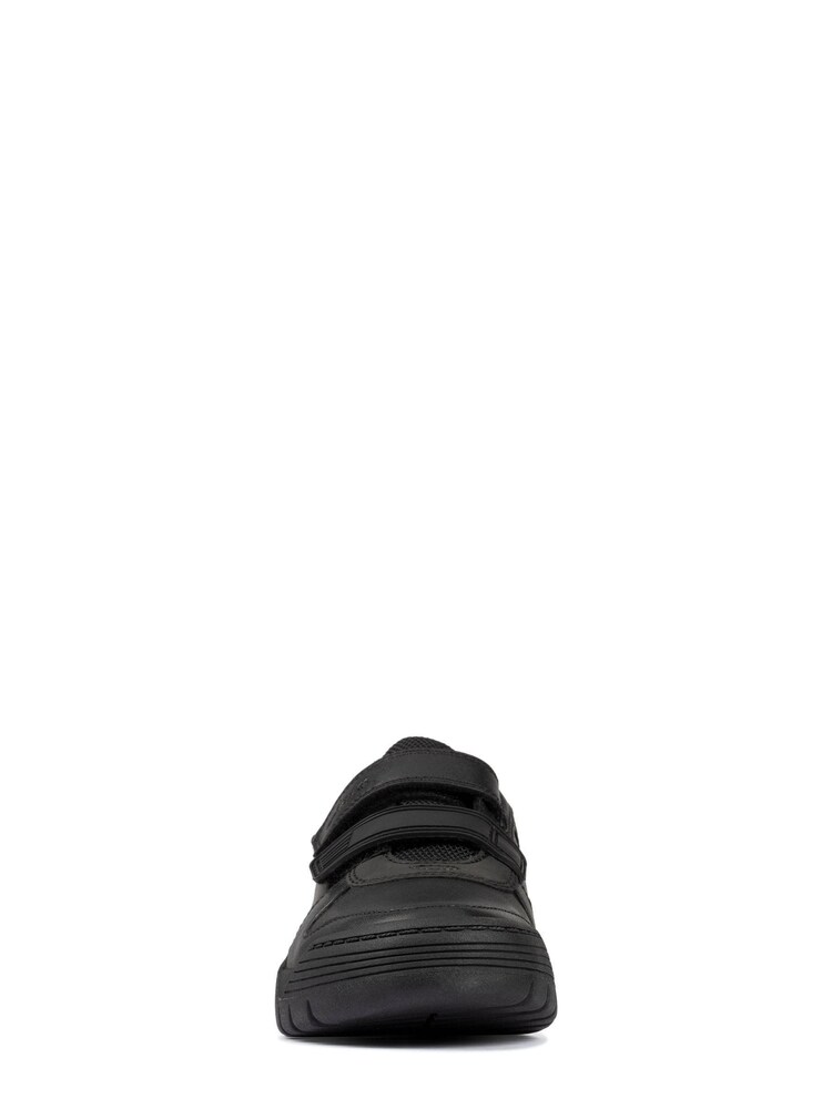 Clarks Black Multi Fit Leather Scooter Speed Kids Shoes - Image 3 of 7