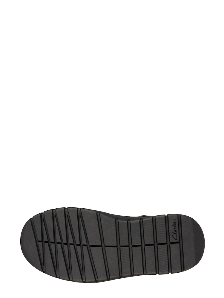 Clarks Black Multi Fit Leather Scooter Speed Kids Shoes - Image 7 of 7