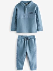 Baker by Ted Baker (0-4yrs) Blue Polo and Jogger Set - Image 6 of 8