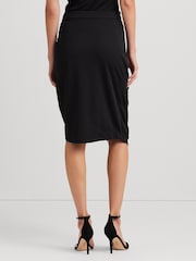Lauren Ralph Lauren Paitlyn Buckle Trim Stretch Jersey Pencil Black Skirt - Image 2 of 7