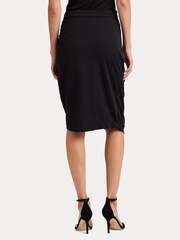 Lauren Ralph Lauren Paitlyn Buckle Trim Stretch Jersey Pencil Black Skirt - Image 5 of 7