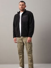 Stone Slim Fit Zip Detail Stretch Cargo Trousers - Image 3 of 14