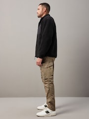 Stone Slim Fit Zip Detail Stretch Cargo Trousers - Image 4 of 14