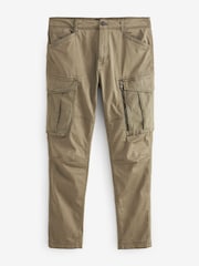Stone Slim Fit Zip Detail Stretch Cargo Trousers - Image 9 of 14