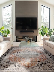 Asiatic Rugs Orange Sovereign Vintage Floral Rug - Image 1 of 4