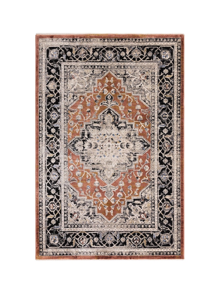 Asiatic Rugs Orange Sovereign Vintage Floral Rug - Image 2 of 4