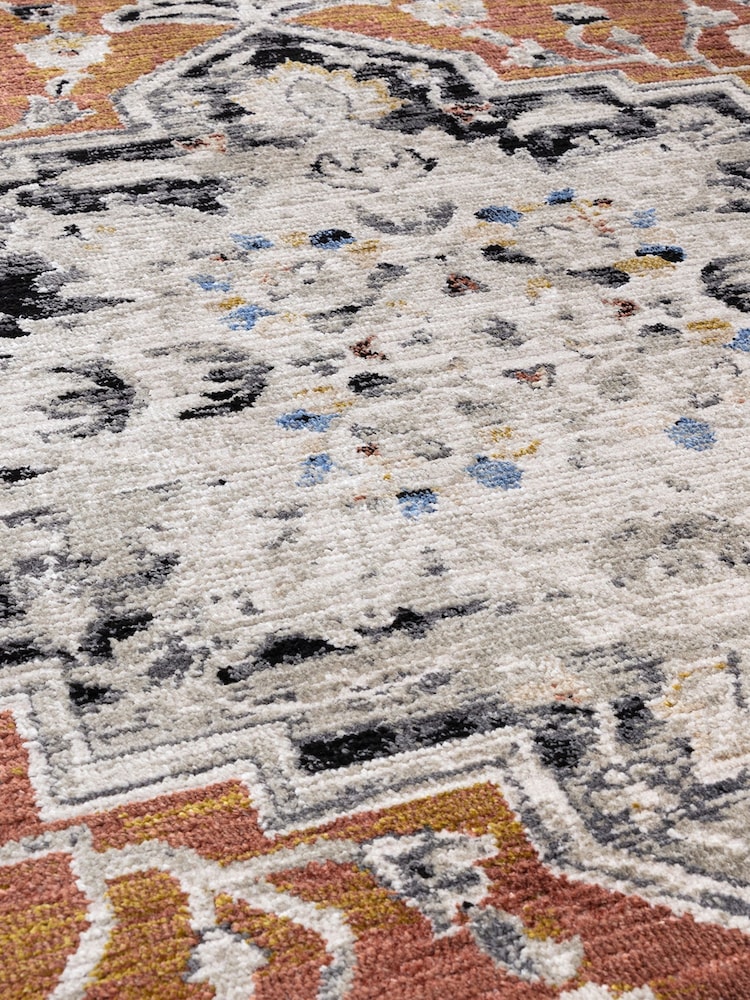 Asiatic Rugs Orange Sovereign Vintage Floral Rug - Image 4 of 4