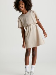 Calvin Klein Jeans Mädchen T-Shirt-Kleid, Beige - Bild 1 von 5