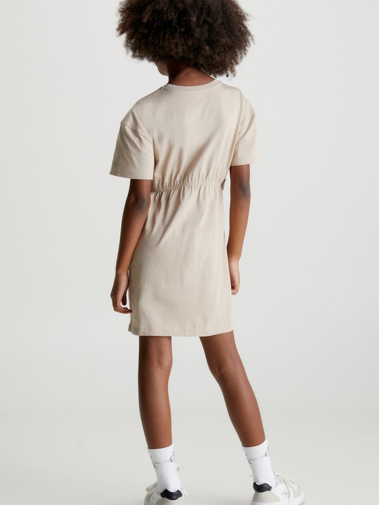 Calvin Klein Jeans Mädchen T-Shirt-Kleid, Beige - Bild 2 von 5