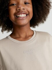Calvin Klein Jeans Mädchen T-Shirt-Kleid, Beige - Bild 3 von 5