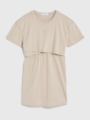 Calvin Klein Jeans Mädchen T-Shirt-Kleid, Beige - Bild 5 von 5