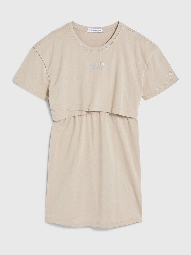Calvin Klein Jeans Mädchen T-Shirt-Kleid, Beige - Bild 5 von 5