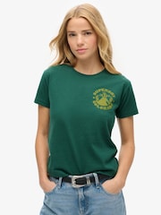 Superdry Green Marl Lo-Fi Outdoor Fitted T-Shirt - Image 1 of 4