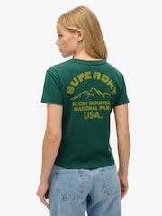 Superdry Green Marl Lo-Fi Outdoor Fitted T-Shirt - Image 2 of 4