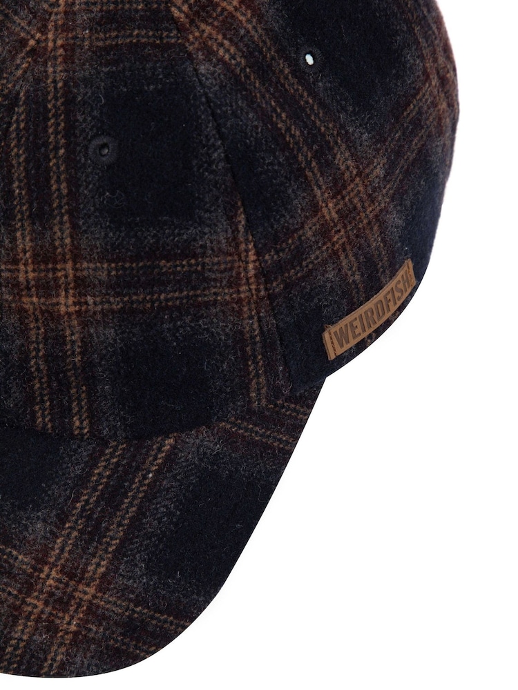 Weird Fish Blue Falkirk Flannel Check Cap - Image 5 of 5 Weird Fish Blue Falkirk Flannel Check Cap - Image 5 of 5