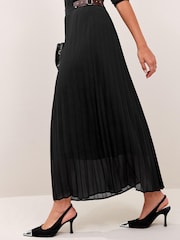 Black Midi Pleated Skirt - Image 2 of 6