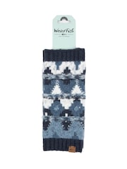 Weird Fish Blue Shutt Fair Isle Wristwarmer - Image 1 of 3