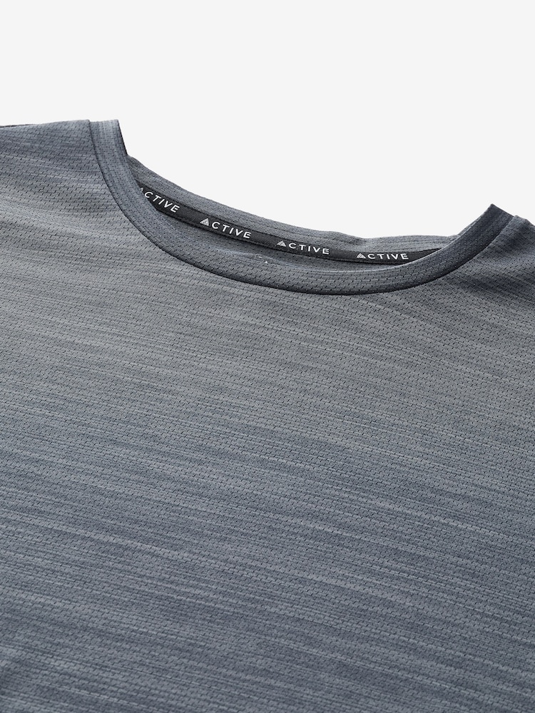 Slate Grey Short Sleeve Tee Active Mesh Training T-Shirt - Image 5 of 5