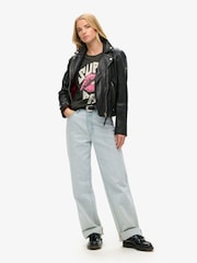Superdry Washed Black Lo-Fi Punk Poster Relaxed 100% Cotton T-Shirt - Image 2 of 6