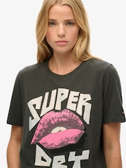 Superdry Washed Black Lo-Fi Punk Poster Relaxed 100% Cotton T-Shirt - Image 3 of 6
