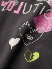 Superdry Bison Black Lo-Fi Punk Poster Relaxed 100% Cotton T-Shirt - Image 7 of 8