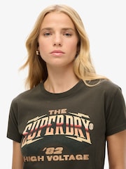 Superdry Vintage Black 70s Rock Band Cap Sleeve 100% Cotton T-Shirt - Image 3 of 5